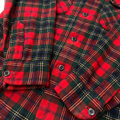 【現状渡し品】【メンズ】 PENDLETON ペンドルトン 70S VINTAGE WOOL CHECK SHIRT 70年代 ヴィンテージ ウール チェック シャツ 長袖 トップス 145-261029-sa-08-teih サイズ：M カラー：レッド 万代Net店