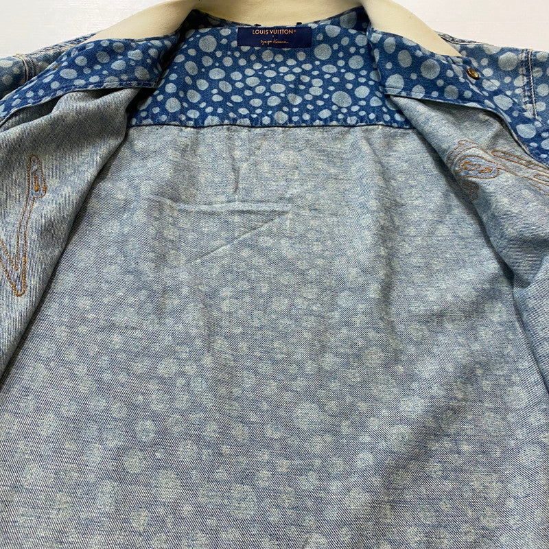 【中古品】【メンズ】 LOUIS VUITTON ルイ・ヴィトン × YAYOI KUSAMA 草間彌生 別注コラボ INFINITY DOT DENIM SHIRTS RM232H YN4 HOS33W インフィニティドット デニムシャツ 半袖 トップス 179-261027-yo-19-teih サイズ：4L カラー：総柄 万代Net店