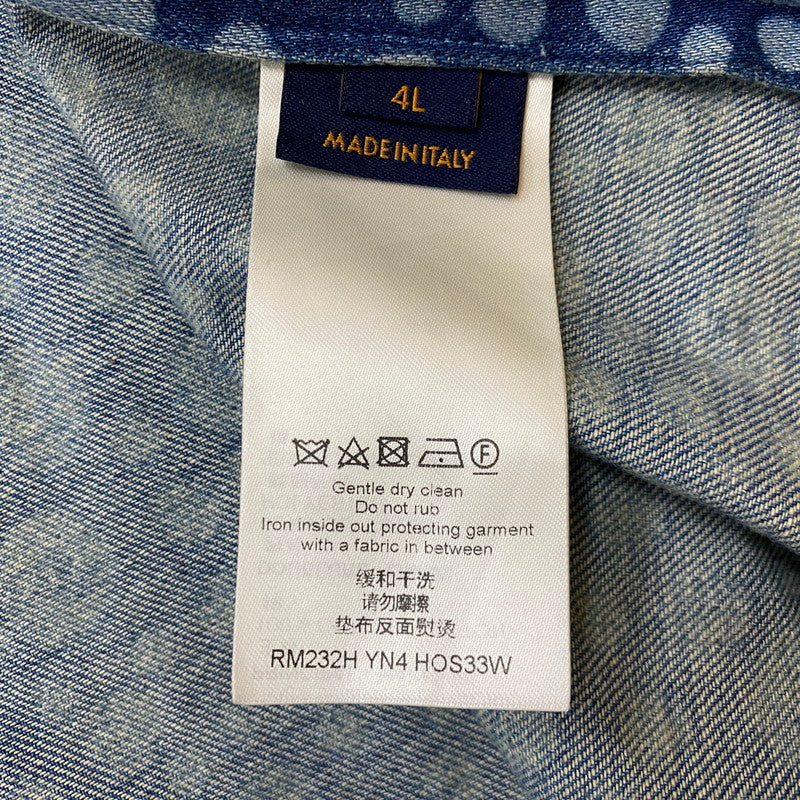 【中古品】【メンズ】 LOUIS VUITTON ルイ・ヴィトン × YAYOI KUSAMA 草間彌生 別注コラボ INFINITY DOT DENIM SHIRTS RM232H YN4 HOS33W インフィニティドット デニムシャツ 半袖 トップス 179-261027-yo-19-teih サイズ：4L カラー：総柄 万代Net店