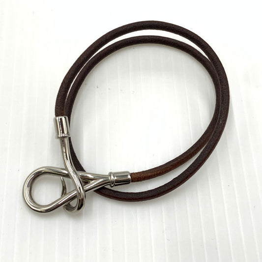 【現状渡し品】【メンズ/レディース】 HERMES エルメス LEATHER JUMBO BRACELET レザー ジャンボ ブレスレット アクセサリー 182-261030-ko-10-teih カラー：ブラウン 万代Net店