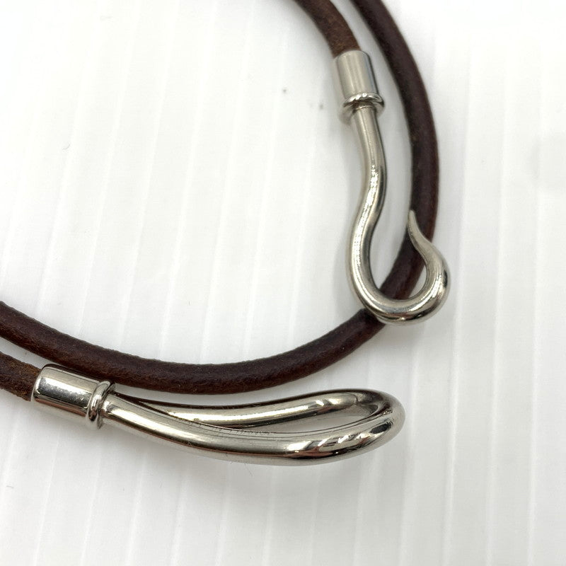 【現状渡し品】【メンズ/レディース】 HERMES エルメス LEATHER JUMBO BRACELET レザー ジャンボ ブレスレット アクセサリー 182-261030-ko-10-teih カラー：ブラウン 万代Net店