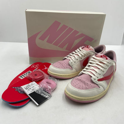 【中古品】【メンズ】 NIKE ナイキ × TRAVIS SCOTT トラヴィス スコット AIR JORDAN 1 RETRO LOW OG "SAIL TROPICAL PINK" IQ7604-101 エアジョーダン1 レトロ スニーカー 靴 160-261028-yo-10-teih サイズ：28.5cm カラー：ピンク 万代Net店