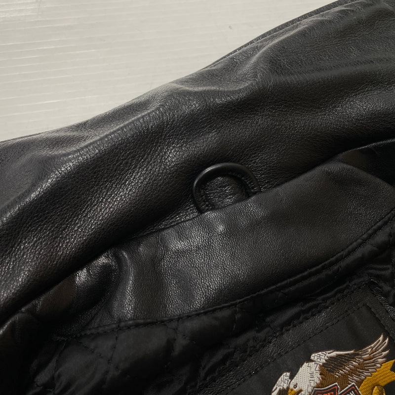 【現状渡し品】【メンズ】 HARLEY DAVIDSON ハーレー ダビッドソン DOUBLE RAIDERS JACKET ダブル ライダース ジャケット アウター 145-261028-sa-06-teih サイズ：L カラー：ブラック 万代Net店
