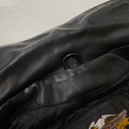 【現状渡し品】【メンズ】 HARLEY DAVIDSON ハーレー ダビッドソン DOUBLE RAIDERS JACKET ダブル ライダース ジャケット アウター 145-261028-sa-06-teih サイズ：L カラー：ブラック 万代Net店