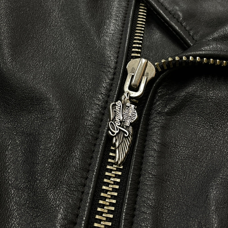 【現状渡し品】【メンズ】 HARLEY DAVIDSON ハーレー ダビッドソン DOUBLE RAIDERS JACKET ダブル ライダース ジャケット アウター 145-261028-sa-06-teih サイズ：L カラー：ブラック 万代Net店