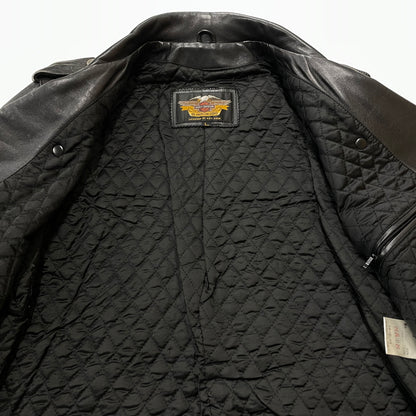 【現状渡し品】【メンズ】 HARLEY DAVIDSON ハーレー ダビッドソン DOUBLE RAIDERS JACKET ダブル ライダース ジャケット アウター 145-261028-sa-06-teih サイズ：L カラー：ブラック 万代Net店