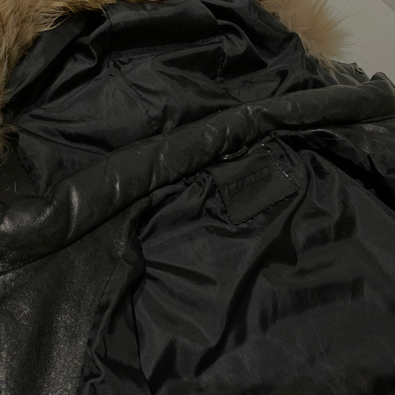 【中古品】【メンズ】 LUVA TRAM ルーバトラム LAMB LEATHER DOWN JACKET ラムレザー ダウンジャケット アウター 147-261029-ss-06-teih サイズ：S カラー：ブラック 万代Net店