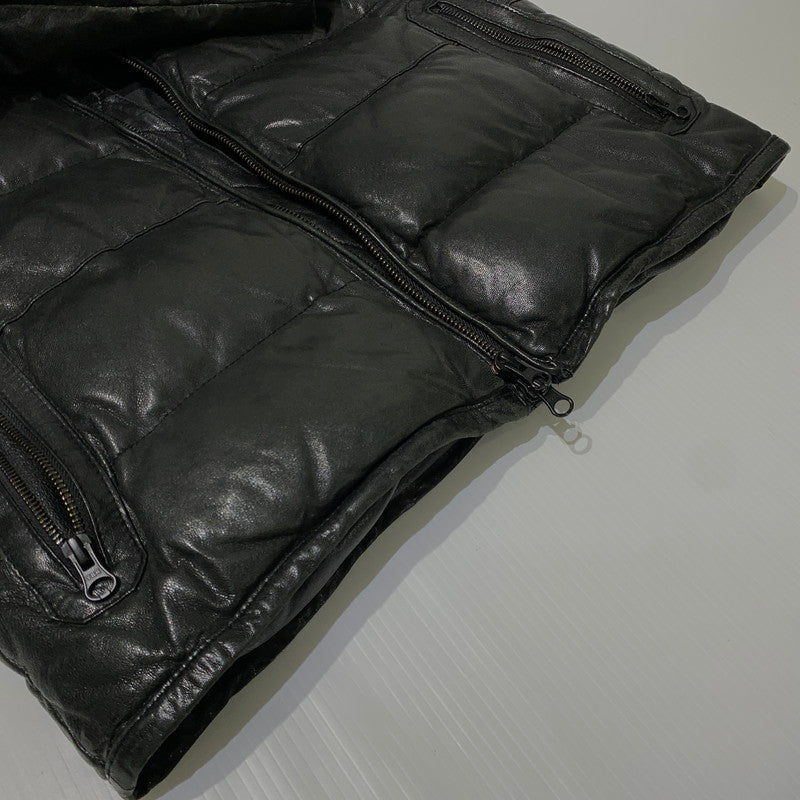 【中古品】【メンズ】 LUVA TRAM ルーバトラム LAMB LEATHER DOWN JACKET ラムレザー ダウンジャケット アウター 147-261029-ss-06-teih サイズ：S カラー：ブラック 万代Net店