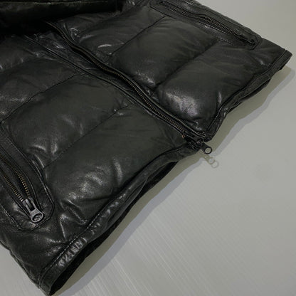 【中古品】【メンズ】 LUVA TRAM ルーバトラム LAMB LEATHER DOWN JACKET ラムレザー ダウンジャケット アウター 147-261029-ss-06-teih サイズ：S カラー：ブラック 万代Net店