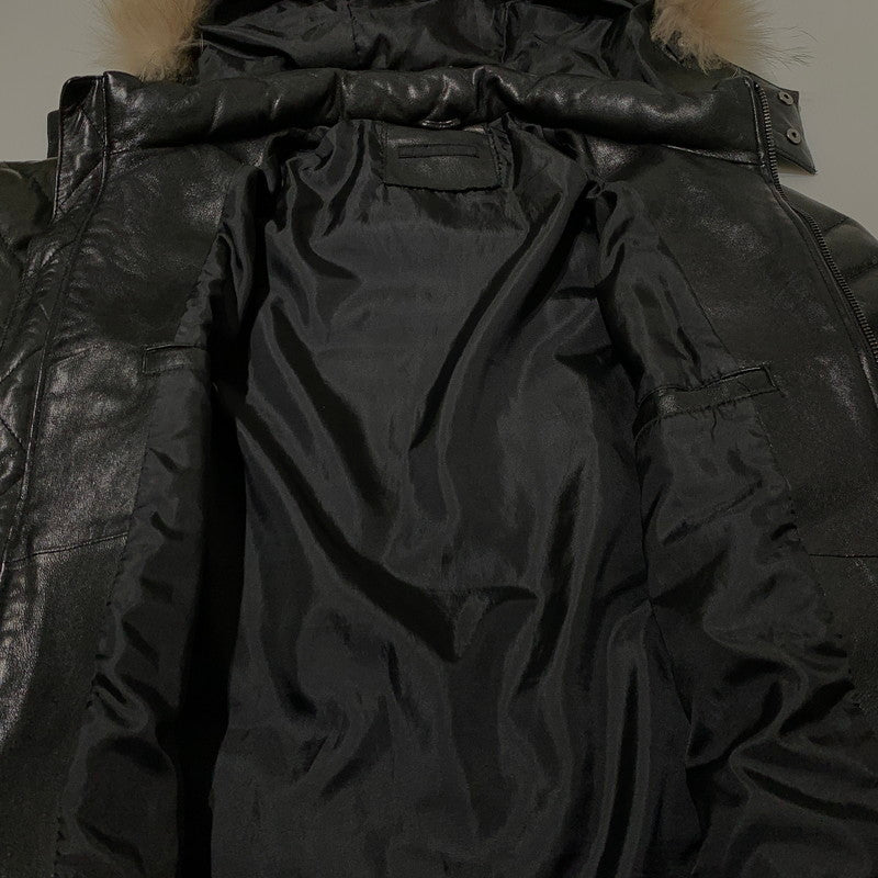 【中古品】【メンズ】 LUVA TRAM ルーバトラム LAMB LEATHER DOWN JACKET ラムレザー ダウンジャケット アウター 147-261029-ss-06-teih サイズ：S カラー：ブラック 万代Net店