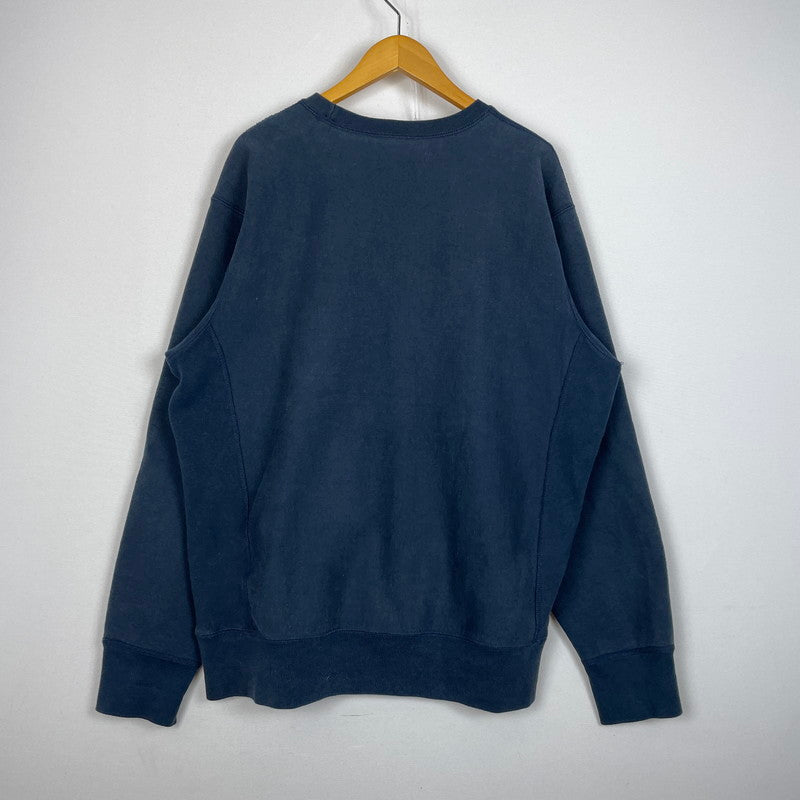 【中古品】【メンズ】 SUPREME シュプリーム 18AW BOXLOGO CREWNECK SWEATSHIRT ボックスロゴ クルーネック スウェット 長袖 トップス トレーナー 149-261028-yo-12-teih サイズ：L カラー：ネイビー 万代Net店