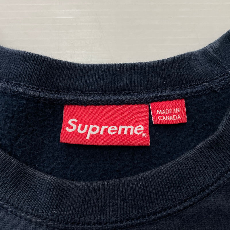 【中古品】【メンズ】 SUPREME シュプリーム 18AW BOXLOGO CREWNECK SWEATSHIRT ボックスロゴ クルーネック スウェット 長袖 トップス トレーナー 149-261028-yo-12-teih サイズ：L カラー：ネイビー 万代Net店