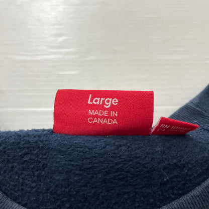 【中古品】【メンズ】 SUPREME シュプリーム 18AW BOXLOGO CREWNECK SWEATSHIRT ボックスロゴ クルーネック スウェット 長袖 トップス トレーナー 149-261028-yo-12-teih サイズ：L カラー：ネイビー 万代Net店