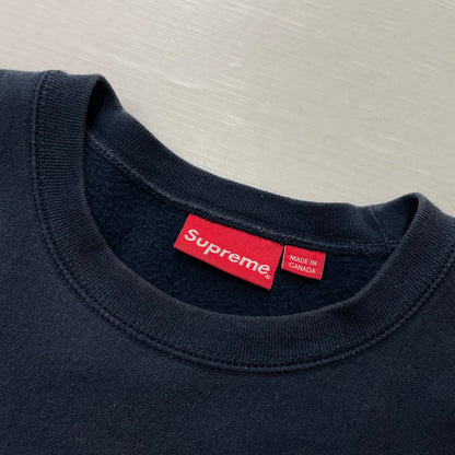 【中古品】【メンズ】 SUPREME シュプリーム 18AW BOXLOGO CREWNECK SWEATSHIRT ボックスロゴ クルーネック スウェット 長袖 トップス トレーナー 149-261028-yo-12-teih サイズ：L カラー：ネイビー 万代Net店