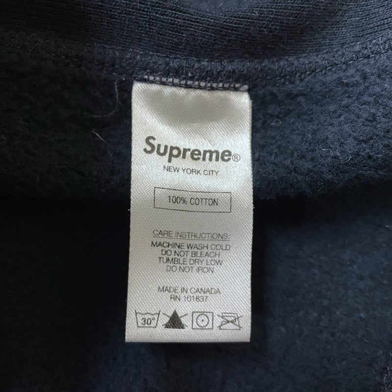 【中古品】【メンズ】 SUPREME シュプリーム 18AW BOXLOGO CREWNECK SWEATSHIRT ボックスロゴ クルーネック スウェット 長袖 トップス トレーナー 149-261028-yo-12-teih サイズ：L カラー：ネイビー 万代Net店