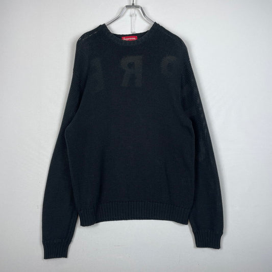 【中古品】【メンズ】 SUPREME シュプリーム 20SS BACK LOGO SWEATER バック ロゴ セーター 長袖 トップス ニット 149-261028-yo-11-teih サイズ：M カラー：ブラック 万代Net店