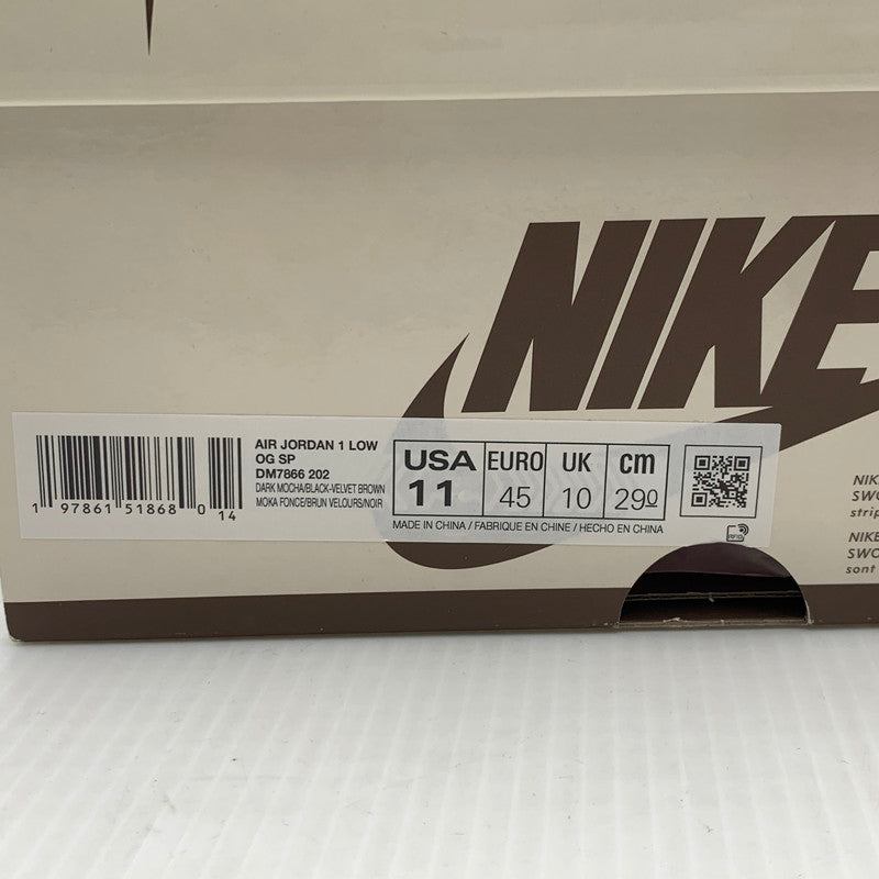 【中古品】【メンズ】 NIKE ナイキ ×TRAVIS SCOTT トラヴィススコット 別注 コラボ AIR JORDAN 1 LOW OG SP DM7866-202 エア ジョーダン 1 ロー スニーカー 靴 シューズ 160-261030-ko-19-teih サイズ：29cm カラー：ブラウン 万代Net店