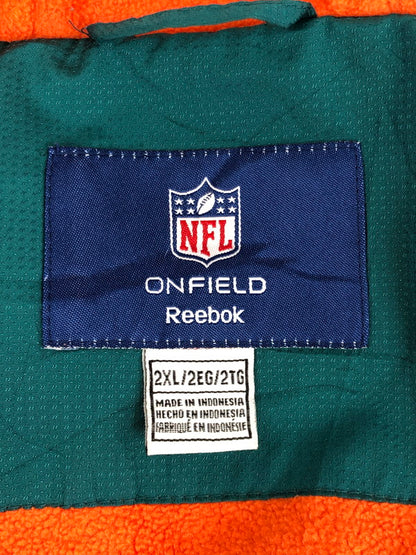 【現状渡し品】【メンズ】 Reebok リーボック NFL ONFIELD MIAMI DOLPHINS HOODED ZIP UP JACKET オンフィールド マイアミドルフィンズ フーデッド ジップアップジャケット 146-230929-kk-03-tag サイズ：2XL カラー：グリーン 万代Net店