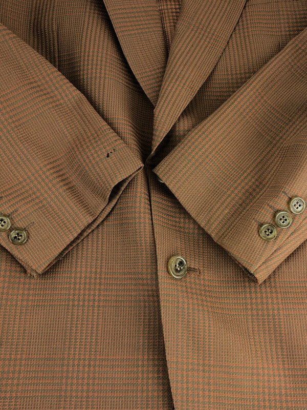 【現状渡し品】【メンズ】 LANVIN ランバン PARIS CHECK TAILORED JACKET パリ チェック テーラードジャケット ライトアウター 141-231124-kk-02-tag サイズ：S カラー：ブラウン 万代Net店