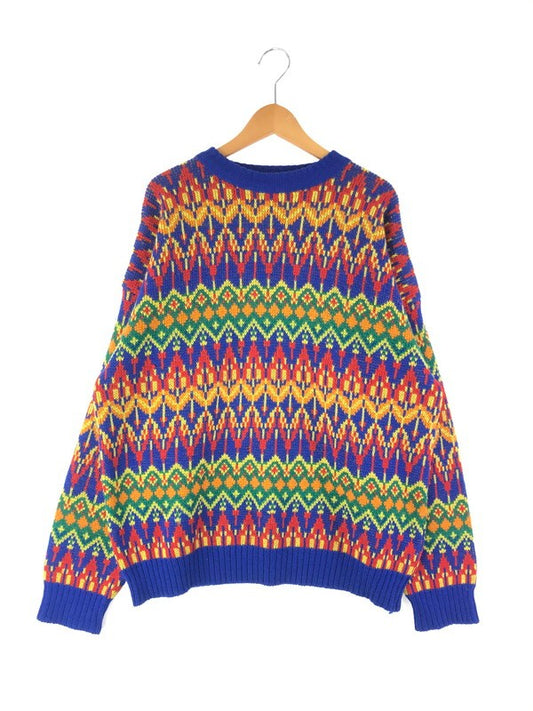 【中古品】【メンズ】 WOOL KNIT SWEATER ウールニットセーター トップス 香港製 146-240219-kk-30-tag サイズ：L カラー：マルチカラー 万代Net店