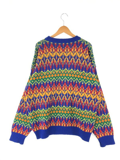 【中古品】【メンズ】 WOOL KNIT SWEATER ウールニットセーター トップス 香港製 146-240219-kk-30-tag サイズ：L カラー：マルチカラー 万代Net店