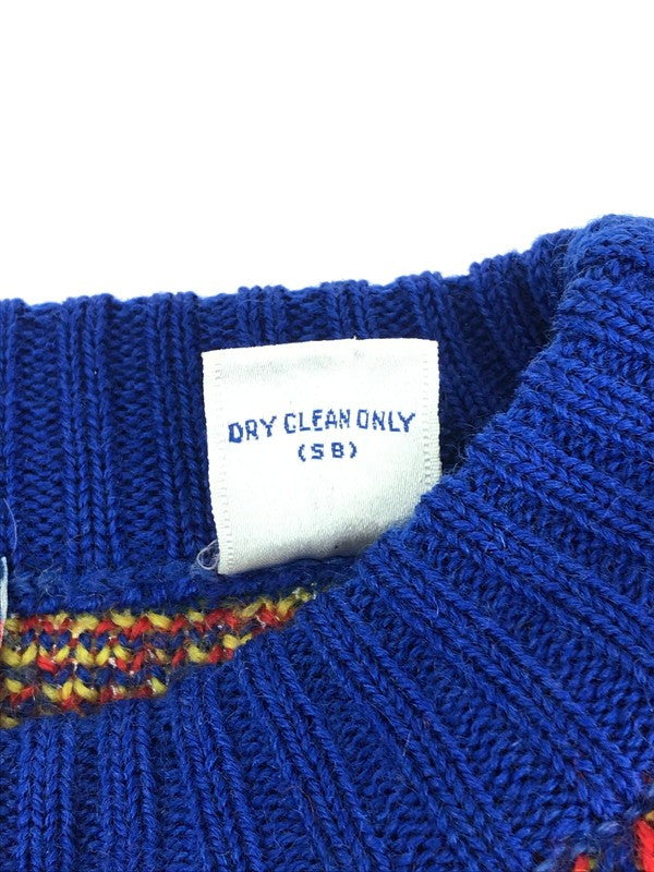 【中古品】【メンズ】 WOOL KNIT SWEATER ウールニットセーター トップス 香港製 146-240219-kk-30-tag サイズ：L カラー：マルチカラー 万代Net店