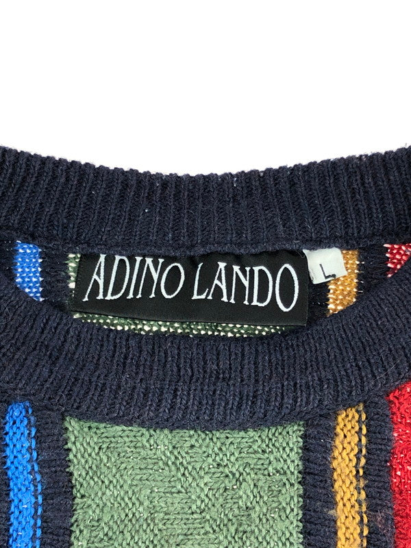 【現状渡し品】【メンズ】 ADINO LANDO アディーノランド WOOL ACRYLIC 3D KNIT SWEATER ウール アクリル 3Dニット セーター 147-230820-kk-04-tag サイズ：L カラー：マルチカラー 万代Net店