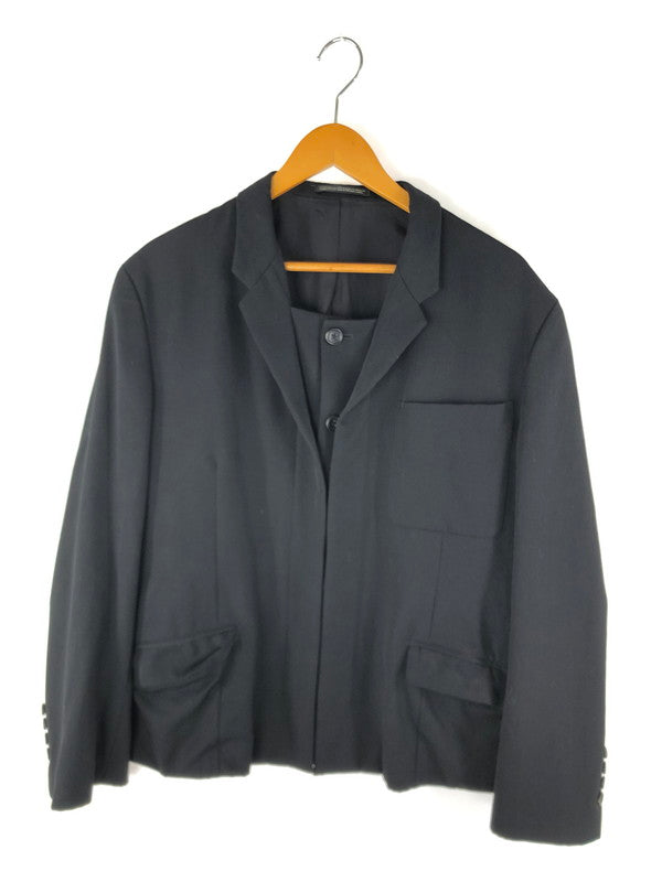 【中古品】【メンズ】 Yohji Yamamoto POUR HOMME ヨウジヤマモトプールオム WOOL GABARDINE FRONT LAYERED JACKET HX-J44-129 ウールギャバジンフロントレイヤードジャケット アウター 140-250112-mo-12-tag サイズ：2 カラー：ブラック 万代Net店