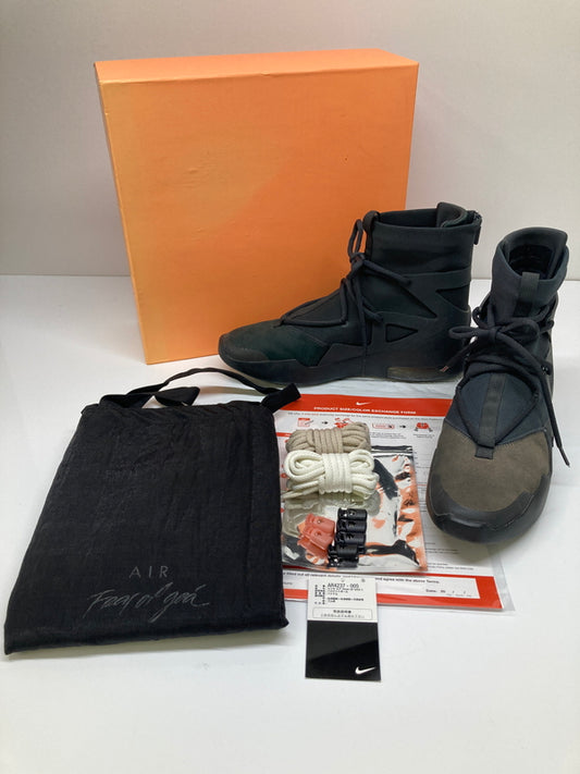 【現状渡し品】【メンズ】 NIKE ナイキ × FEAR OF GOD フィアーオブゴッド 別注 コラボ AIR FEAR OF GOD 1 TRIPLE BLACK AR4237-005 エアフィアーオブゴッド1 スニーカー 靴 160-260718-kk-07-hon カラー：OFF NOIR/OFF NOIR 万代Net店