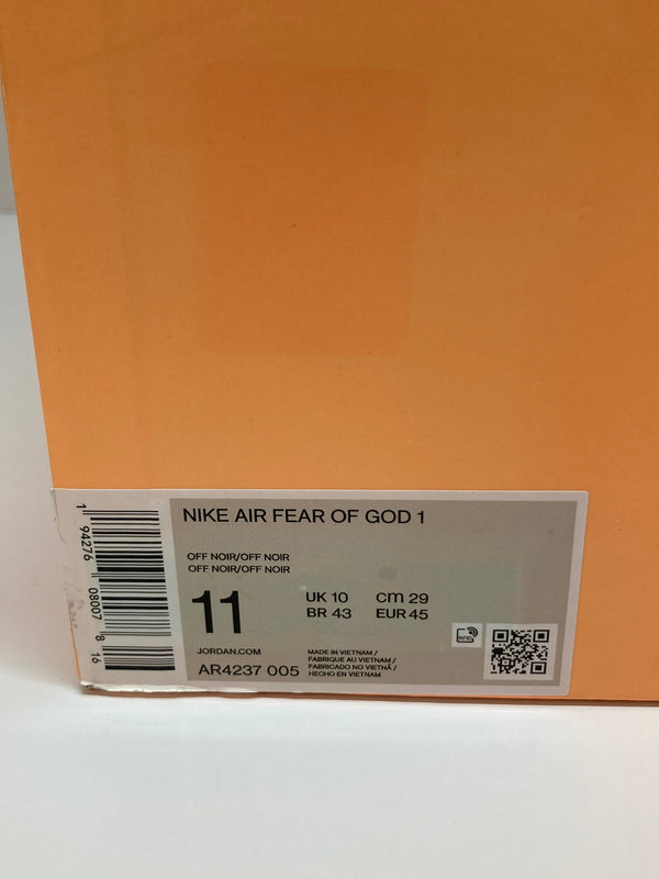 【現状渡し品】【メンズ】 NIKE ナイキ × FEAR OF GOD フィアーオブゴッド 別注 コラボ AIR FEAR OF GOD 1 TRIPLE BLACK AR4237-005 エアフィアーオブゴッド1 スニーカー 靴 160-260718-kk-07-hon カラー：OFF NOIR/OFF NOIR 万代Net店