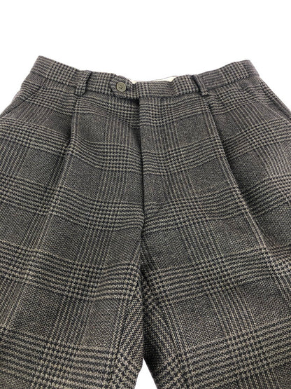 【中古品】【メンズ】 YVES SAINT LAURENT イヴ・サンローラン  CHECKED PANTS チェックパンツ ボトムス スラックス 152-241004-yk-01-tag サイズ：79 カラー：BROWN 万代Net店