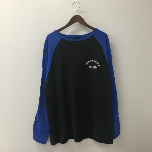 【中古品】【メンズ】 MAYO メイヨー 23SS FORGET ME NOT SKULL EMBROIDERY L/S TEE 23MY-LT12 フォーゲット ミー ノット スカル エンブロイダリー ロングスリーブ Tシャツ 長袖 トップス 刺繍 142-250718-KS-13-tei サイズ：L カラー：BLACK×BLUE 万代Net店