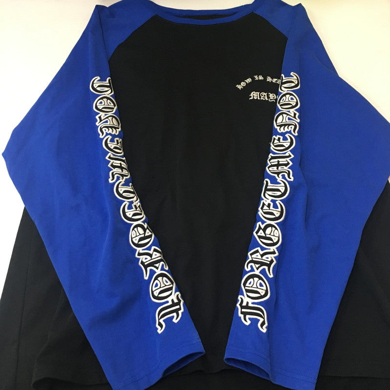 【中古品】【メンズ】 MAYO メイヨー 23SS FORGET ME NOT SKULL EMBROIDERY L/S TEE 23MY-LT12 フォーゲット ミー ノット スカル エンブロイダリー ロングスリーブ Tシャツ 長袖 トップス 刺繍 142-250718-KS-13-tei サイズ：L カラー：BLACK×BLUE 万代Net店