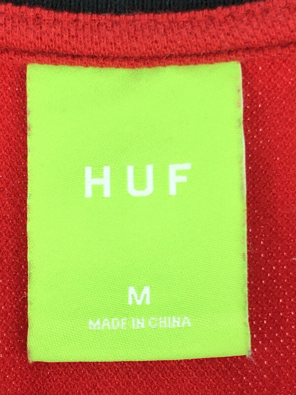 【現状渡し品】【メンズ】 HUF ハフ MONACO S/S POLO SHIRT KN00345 モナコ ショートスリーブ ポロシャツ 半袖シャツ 142-230701-kk-09-tag サイズ：M カラー：レッド系 万代Net店