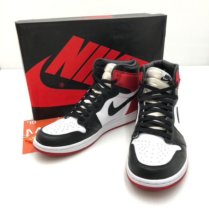 【中古美品】【メンズ】 NIKE ナイキ WMNS AIR JORDAN 1 RETRO HIGH SATIN BLACK TOE CD0461-016 ウィメンズ エアジョーダン 1 レトロ ハイ サテン ブラックトゥ スニーカー 靴 160-240807-hi-5-tag サイズ：28cm US 11 カラー：BLACK/BLACK-WHITE-VARSITY RED 万代Net店