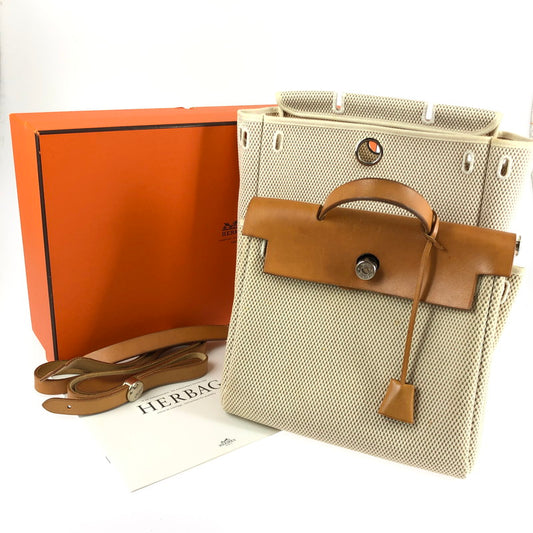 【中古品】【レディース】 HERMES エルメス エールバッグPM 2WAY ショルダーバッグ ハンドバッグ レザー トワルGM 180-260419-sy-03-otoh カラー：ベージュ系 万代Net店