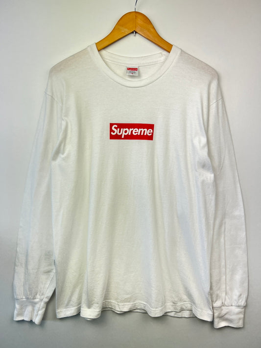 【現状渡し品】【メンズ】 Supreme シュプリーム 20AW BOX LOGO L/S TEE ボックスロゴ ロングスリーブ Tシャツ 長袖 トップス 149-260711-kk-02-hon サイズ：M カラー：ホワイト 万代Net店