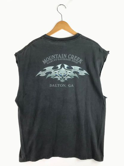 【中古品】【メンズ】 HARLEY DAVIDSON ハーレーダビッドソン 00's SKULL NOSLEEVE CUSTOM 2000年代 スカル ノースリーブ カスタム ランニングシャツ トップス ヴィンテージ 146-250814-rt-04-tag サイズ：XL カラー：チャコールグレー 万代Net店