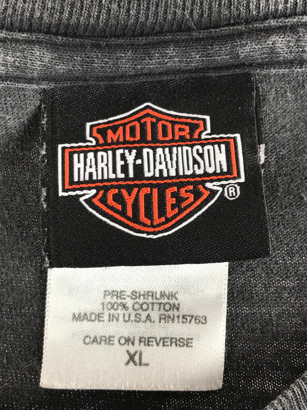【中古品】【メンズ】 HARLEY DAVIDSON ハーレーダビッドソン 00's SKULL NOSLEEVE CUSTOM 2000年代 スカル ノースリーブ カスタム ランニングシャツ トップス ヴィンテージ 146-250814-rt-04-tag サイズ：XL カラー：チャコールグレー 万代Net店