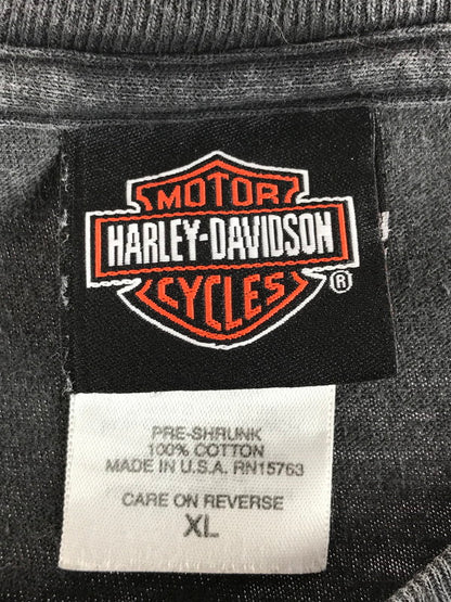 【中古品】【メンズ】 HARLEY DAVIDSON ハーレーダビッドソン 00's SKULL NOSLEEVE CUSTOM 2000年代 スカル ノースリーブ カスタム ランニングシャツ トップス ヴィンテージ 146-250814-rt-04-tag サイズ：XL カラー：チャコールグレー 万代Net店