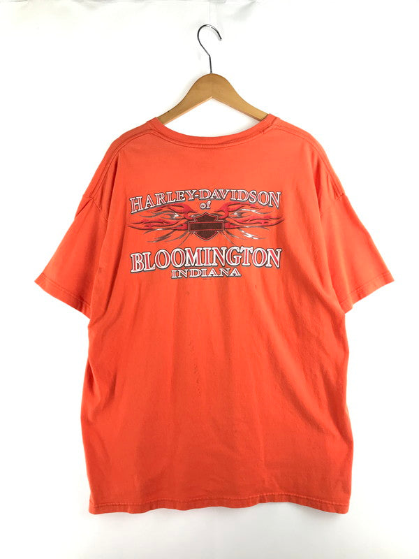 【中古品】【メンズ】 HARLEY DAVIDSON ハーレーダビッドソン LOGO PRINT S/S TEE ロゴプリント ショートスリーブ Tシャツ 半袖Tシャツ トップス 145-250814-rt-05-tag サイズ：XL カラー：オレンジ 万代Net店