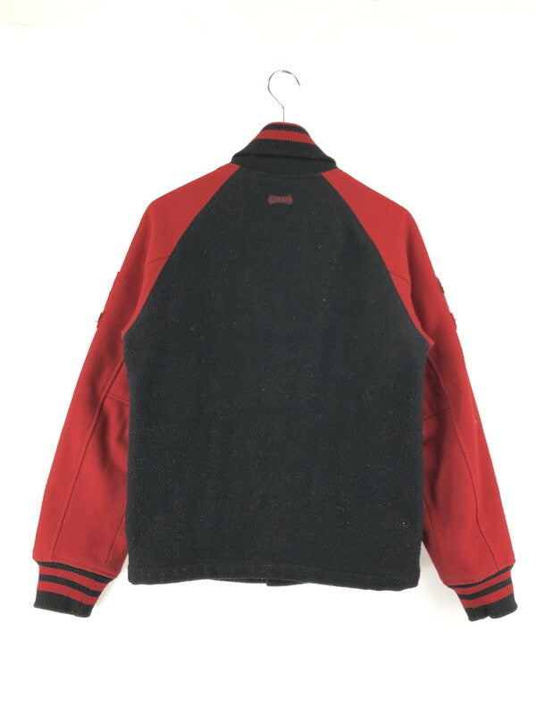【中古品】【メンズ】 ANDSUNS WOOL VARSITY JACKET アンドサンズ ウール バーシティージャケット スタジャン アウター 142-240122-kk-04-tag サイズ：M カラー：ブラック/レッド 万代Net店