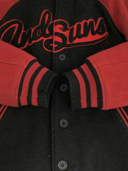 【中古品】【メンズ】 ANDSUNS WOOL VARSITY JACKET アンドサンズ ウール バーシティージャケット スタジャン アウター 142-240122-kk-04-tag サイズ：M カラー：ブラック/レッド 万代Net店
