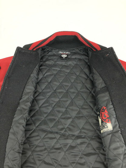 【中古品】【メンズ】 ANDSUNS WOOL VARSITY JACKET アンドサンズ ウール バーシティージャケット スタジャン アウター 142-240122-kk-04-tag サイズ：M カラー：ブラック/レッド 万代Net店