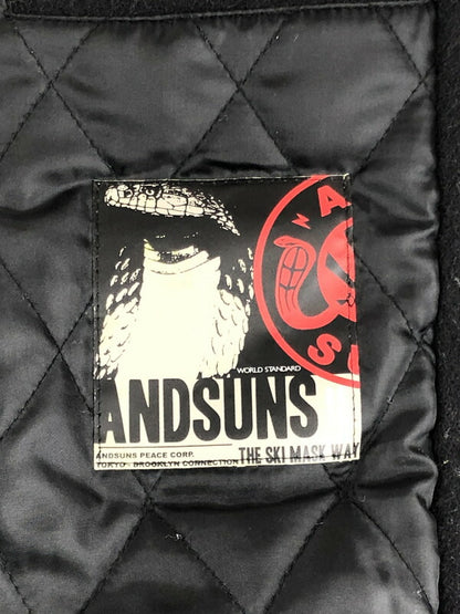 【中古品】【メンズ】 ANDSUNS WOOL VARSITY JACKET アンドサンズ ウール バーシティージャケット スタジャン アウター 142-240122-kk-04-tag サイズ：M カラー：ブラック/レッド 万代Net店