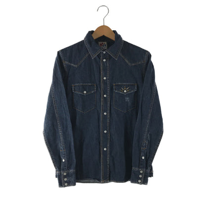 【現状渡し品】【メンズ】 24KARATSトゥエンティーフォーカラッツ SURF L/S DENIM WESTERN SHIRT 321063 サーフ デニムウエスタンシャツ 長袖シャツ 142-230203-mo-03-tag サイズ：S カラー：インディゴ 万代Net店