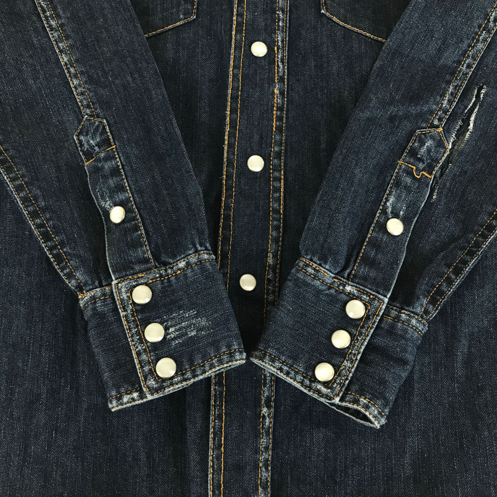 【現状渡し品】【メンズ】 24KARATSトゥエンティーフォーカラッツ SURF L/S DENIM WESTERN SHIRT 321063 サーフ デニムウエスタンシャツ 長袖シャツ 142-230203-mo-03-tag サイズ：S カラー：インディゴ 万代Net店