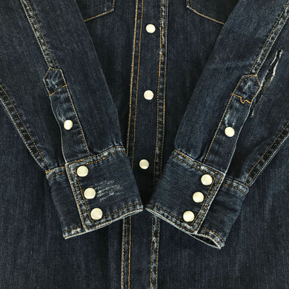 【現状渡し品】【メンズ】 24KARATSトゥエンティーフォーカラッツ SURF L/S DENIM WESTERN SHIRT 321063 サーフ デニムウエスタンシャツ 長袖シャツ 142-230203-mo-03-tag サイズ：S カラー：インディゴ 万代Net店