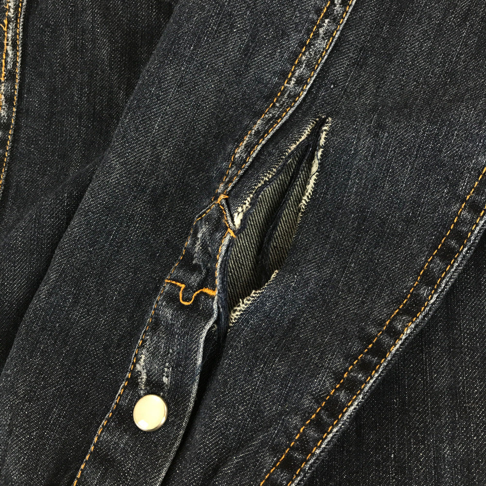 【現状渡し品】【メンズ】 24KARATSトゥエンティーフォーカラッツ SURF L/S DENIM WESTERN SHIRT 321063 サーフ デニムウエスタンシャツ 長袖シャツ 142-230203-mo-03-tag サイズ：S カラー：インディゴ 万代Net店