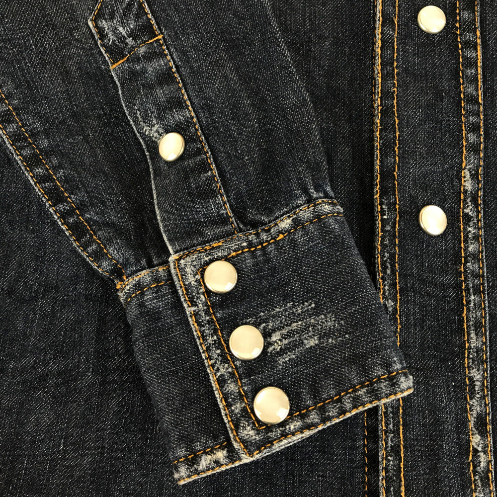 【現状渡し品】【メンズ】 24KARATSトゥエンティーフォーカラッツ SURF L/S DENIM WESTERN SHIRT 321063 サーフ デニムウエスタンシャツ 長袖シャツ 142-230203-mo-03-tag サイズ：S カラー：インディゴ 万代Net店